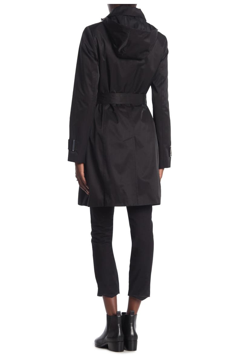 Calvin Klein Hooded Double Breasted Trench Coat, Alternate, color,