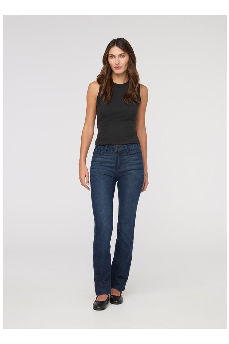 No Sweat Denim High Rise Slim Straight, Main, color, Worn-Rinse