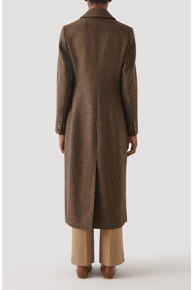 Dakota Check Wool Blend Coat, Alternate, color, BROWN