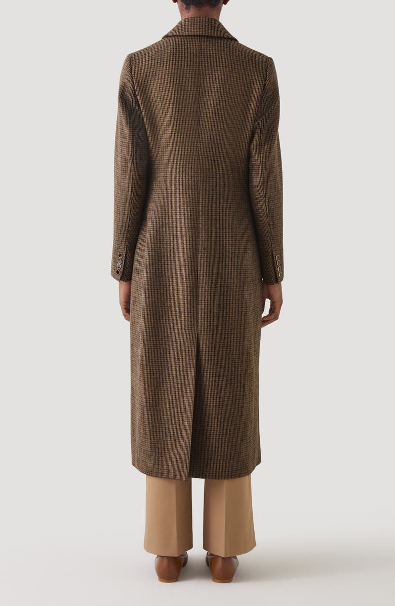 LK Bennett Dakota Check Wool Blend Coat, Alternate, color, Brown