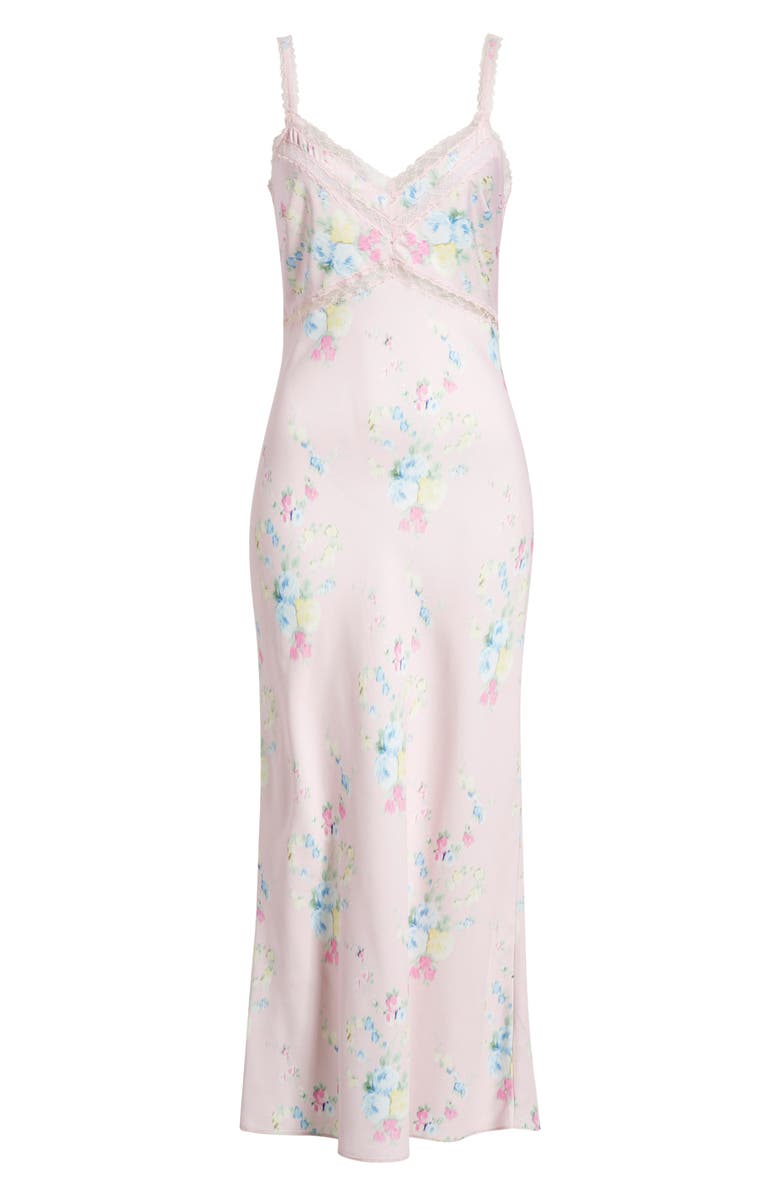 LoveShackFancy Annabeth Abstract Floral Cotton Slipdress, Alternate, color, Rosy Trellis