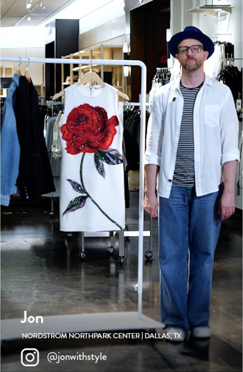 Clyde Beaded Rose Shift Dress, sales video thumbnail