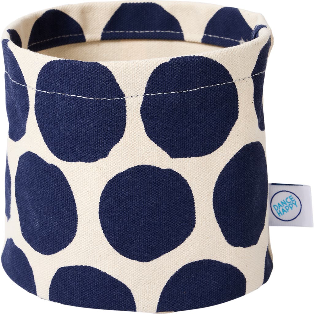Dance Happy Large Circles Round Bin/canvas Planter In Navy