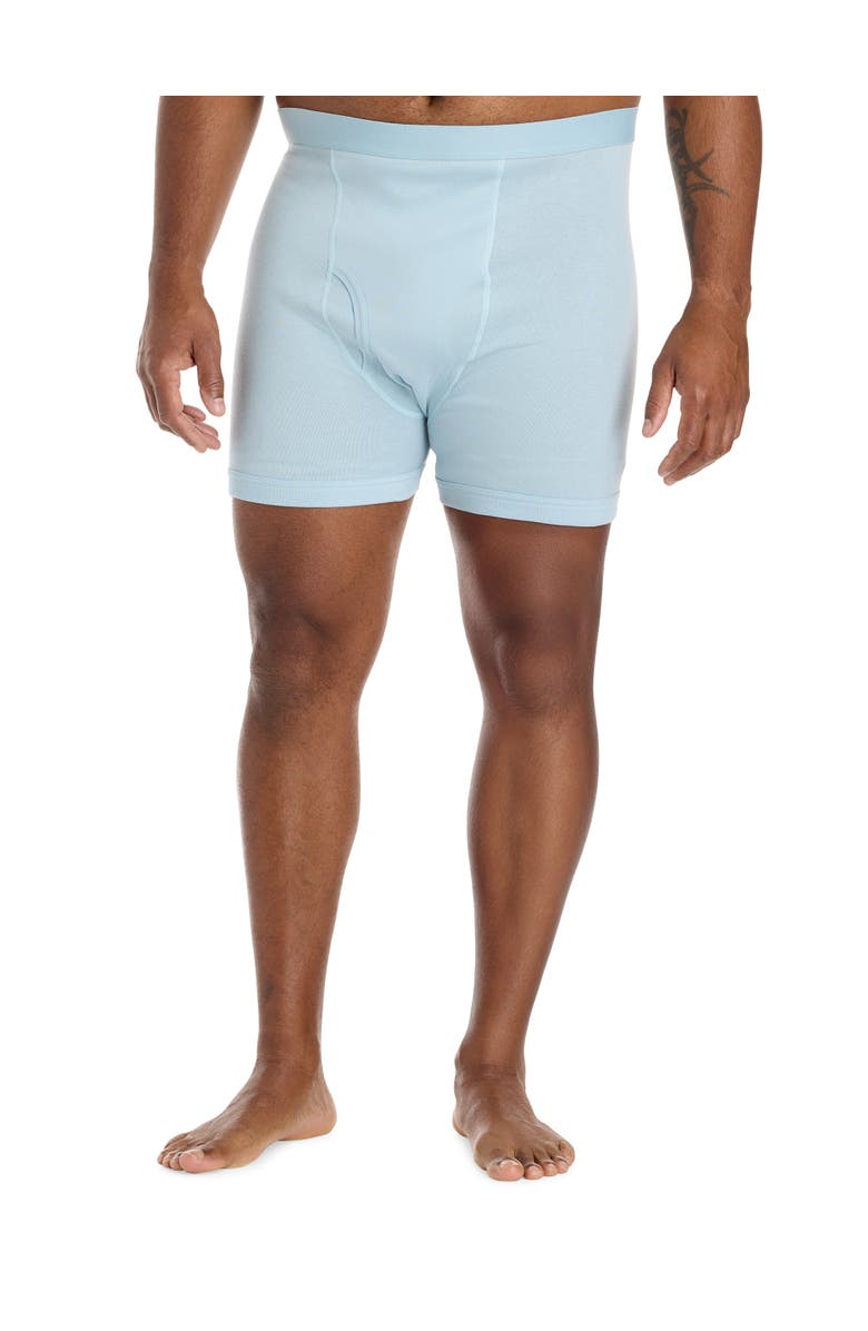 Harbor Bay by DXL Big & Tall 3-pk Solid 4 Inch Boxer Briefs, Alternate, color, Blue Grotto