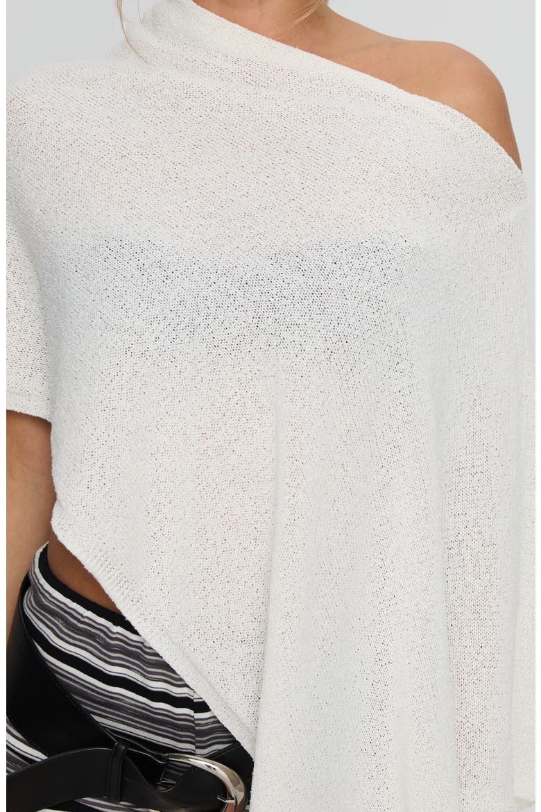 Rouse One-Shoulder Poncho, Alternate, color, WHITE