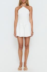 Princess Polly Hunnie Lace Trim Drop Waist Minidress