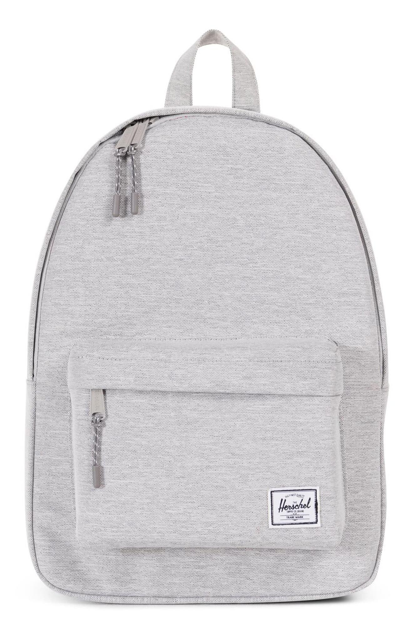 Classic Mid Volume Backpack, Main, color, LIGHT GREY CROSSHATCH