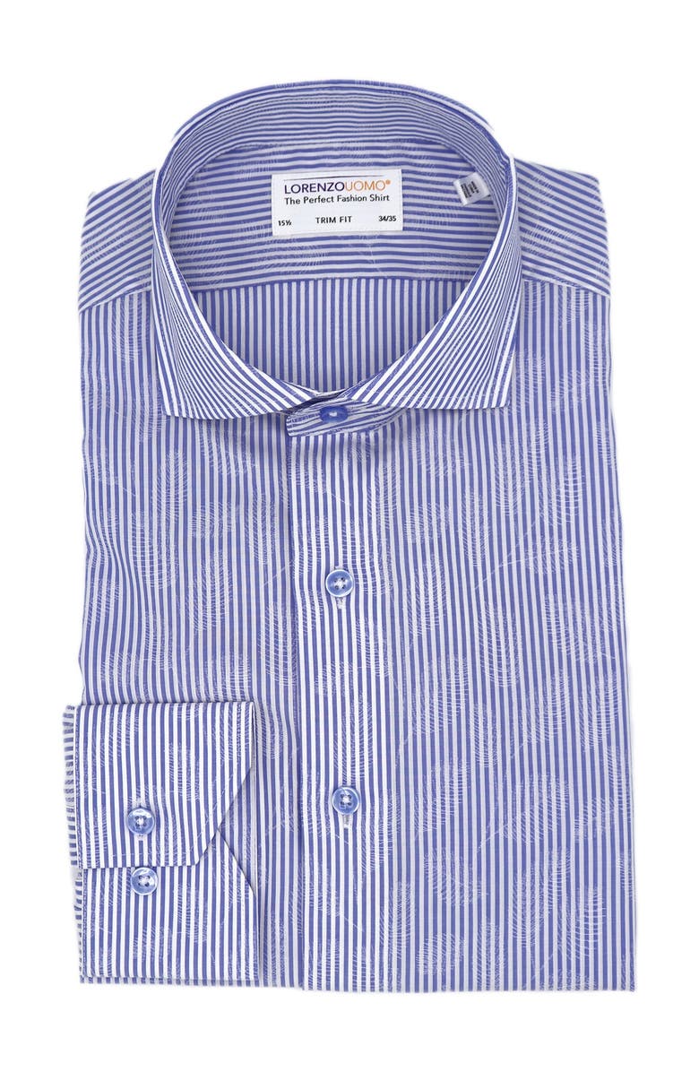 Lorenzo Uomo Jacquard Stripe Easy Iron Trim Fit Dress Shirt, Main, color,