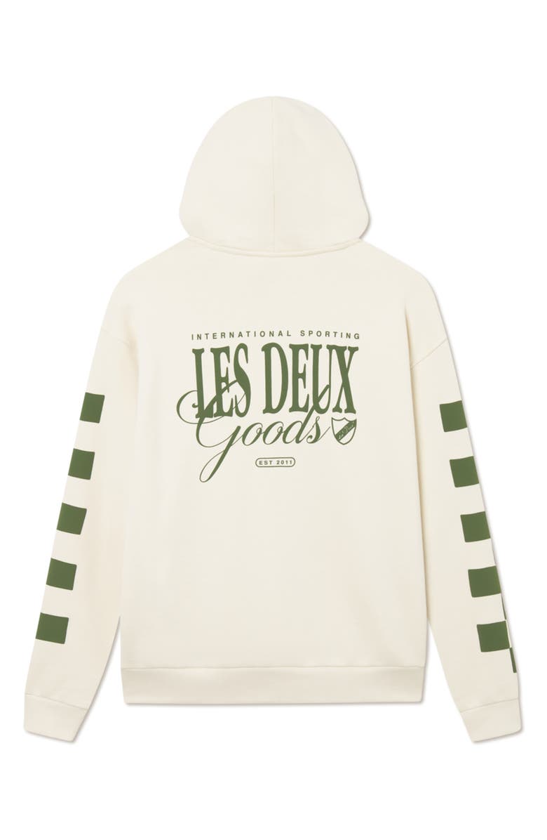 Les Deux Goods Hoodie, Alternate, color, Ivory/ Chive Green
