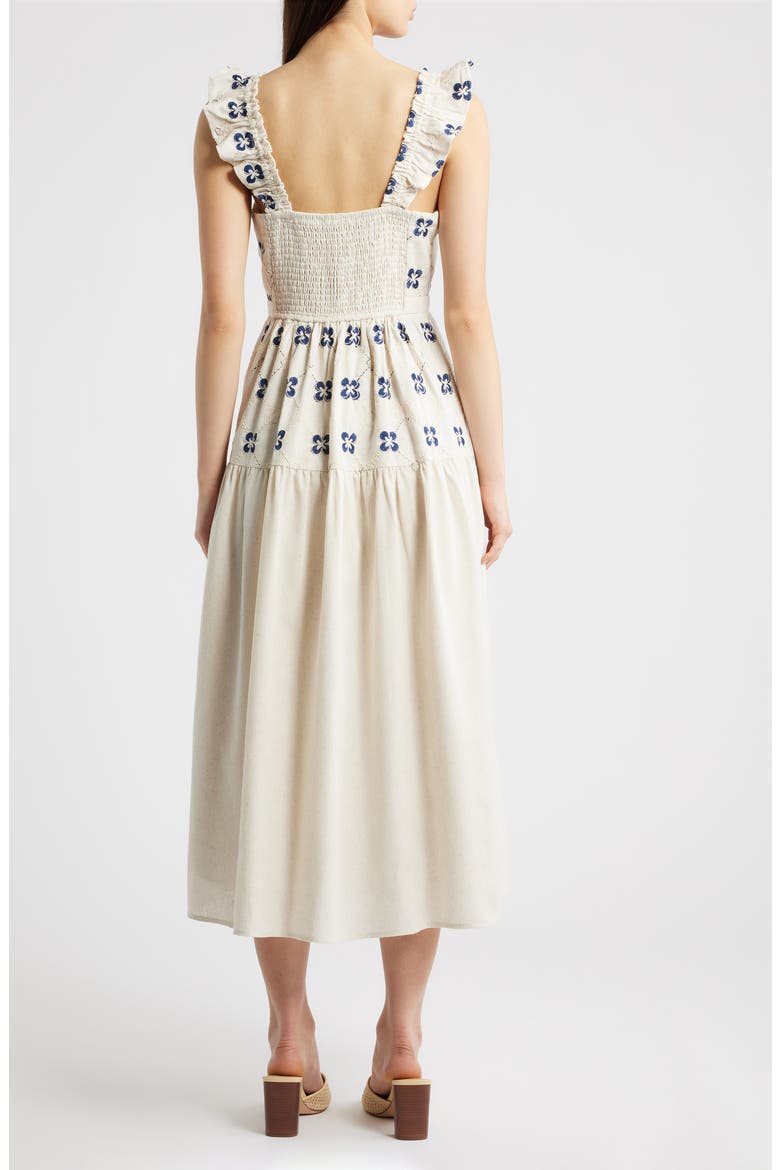 Floral Embroidered Sundress, Alternate, color, NAVY MULTI