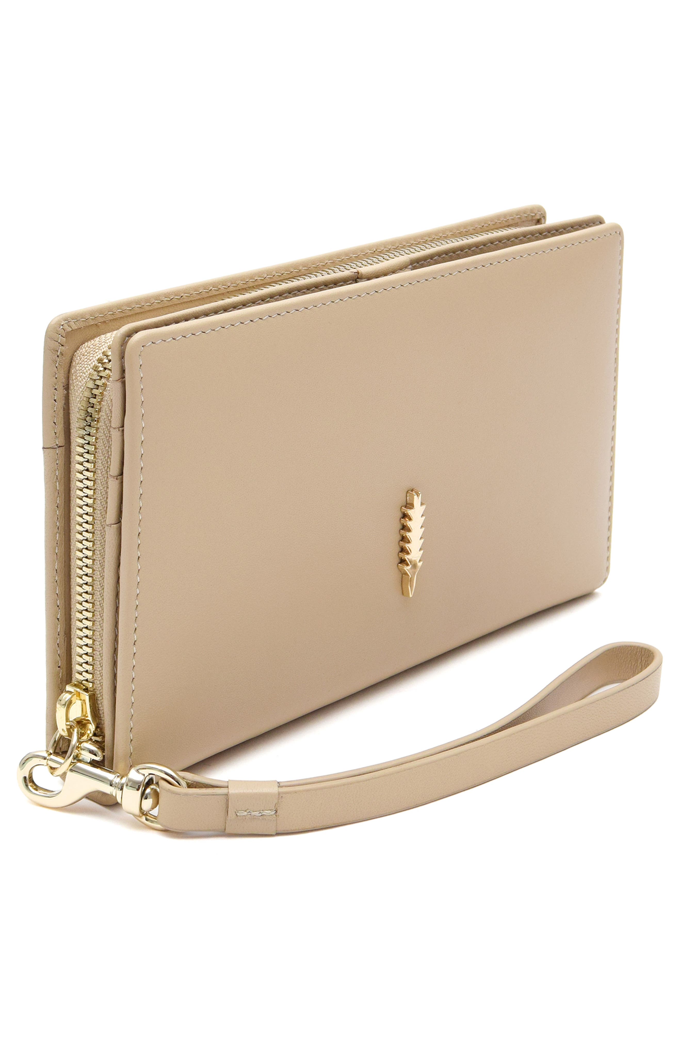 Thacker Daisy Large Zip Around Wristlet Wallet, Alternate, color, Cashew