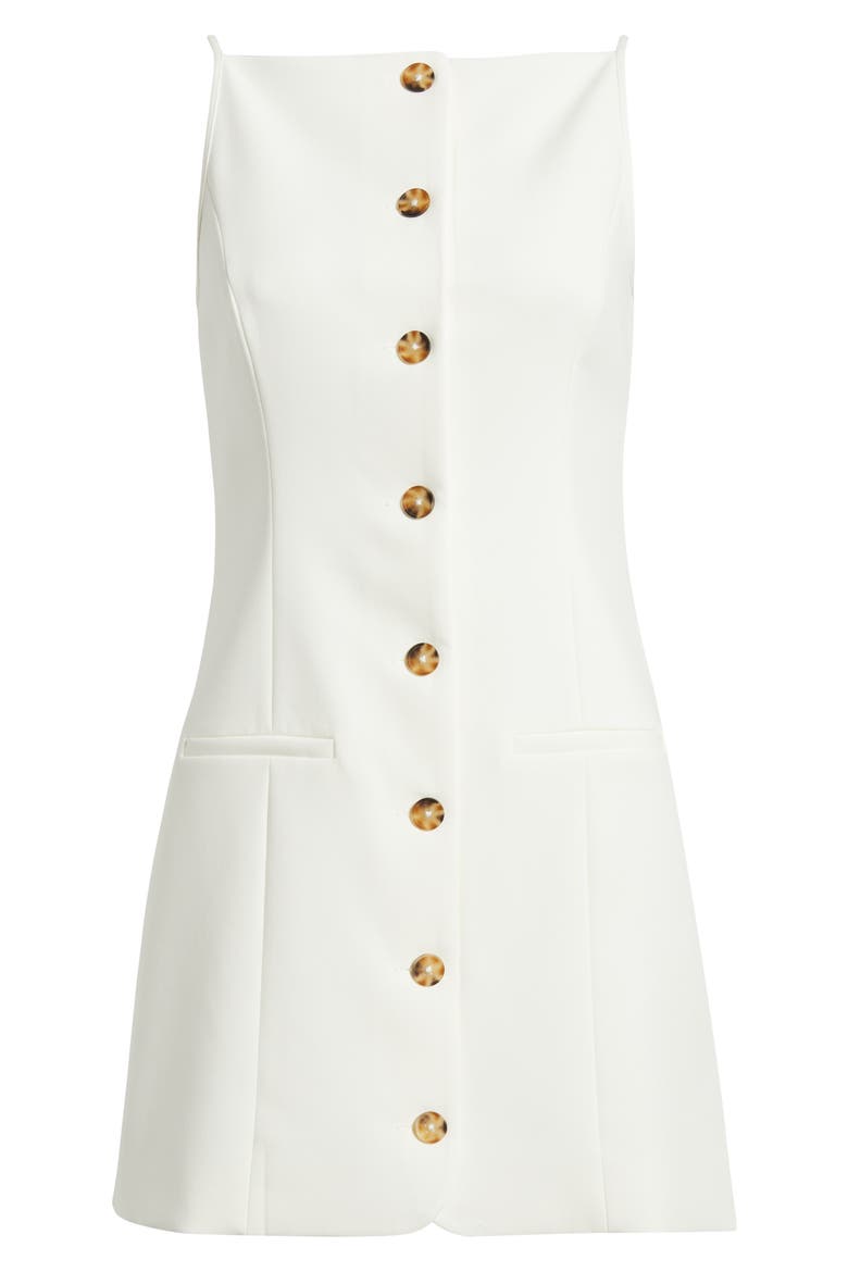 Azra Square Neck Twill Minidress, Alternate, color, SUMMER WHITE