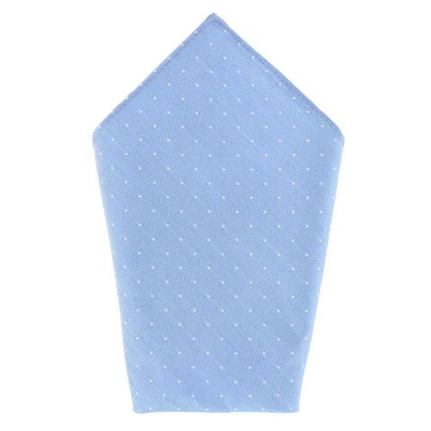 Churchill Chambray 12-Inch Polka Dot Linen Blend Pocket Square