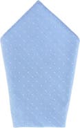 Trafalgar Churchill Chambray 12-Inch Polka Dot Linen Blend Pocket Square