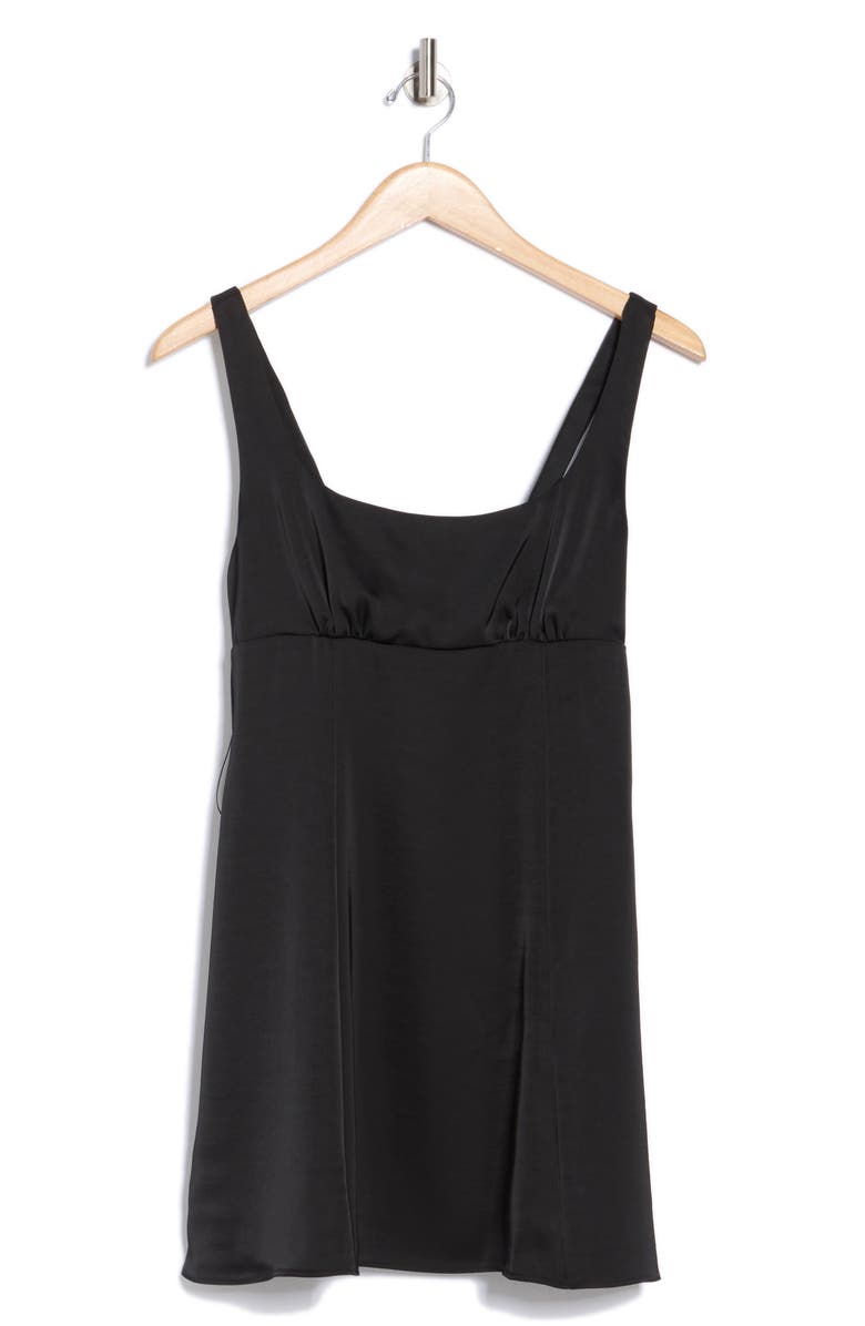 Abound Tie Back Satin Minidress, Alternate, color, Black