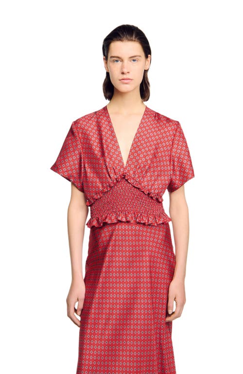 Sandro Scarf Print Maxi Dress In Multi