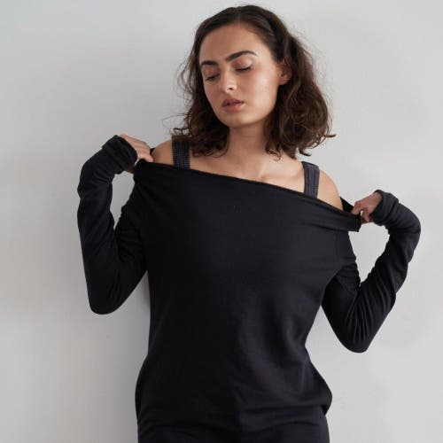 Eavolu Masai Mara Open-neck Tunic/dress In Coal Black