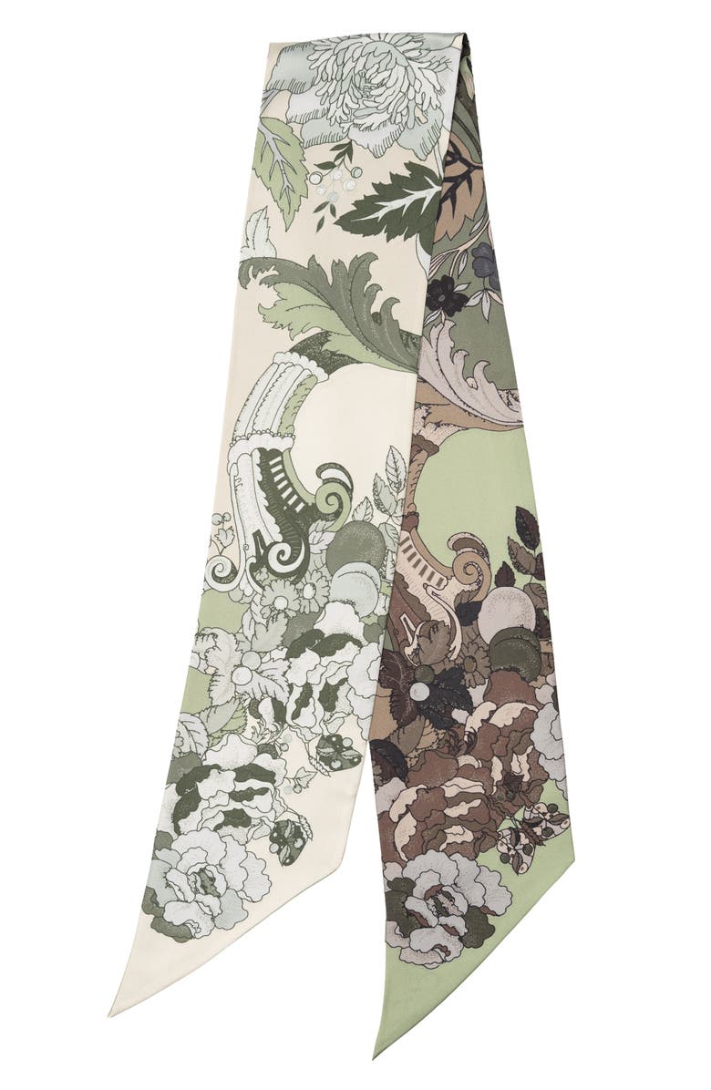 Elizabetta Raffaella  - Skinny Silk Scarf for Women, Main, color, Sage Green