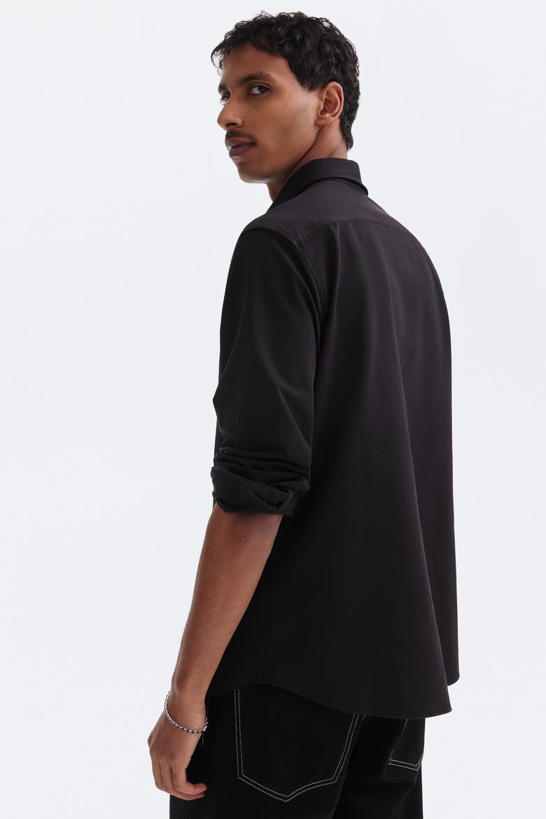 Four-way Stretch Slim Fit Shirt, Alternate, color, Black