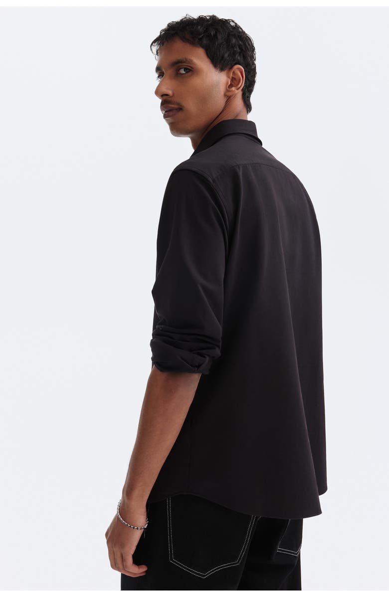 H&M Four-way Stretch Slim Fit Shirt, Alternate, color, Black