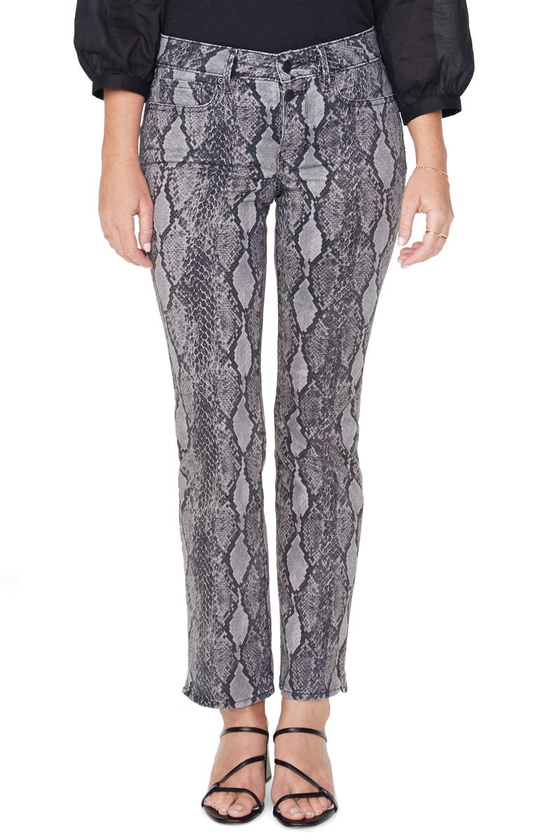 NYDJ Marilyn Snake Print High Waist Button Fly Ankle Jeans, Main, color, 