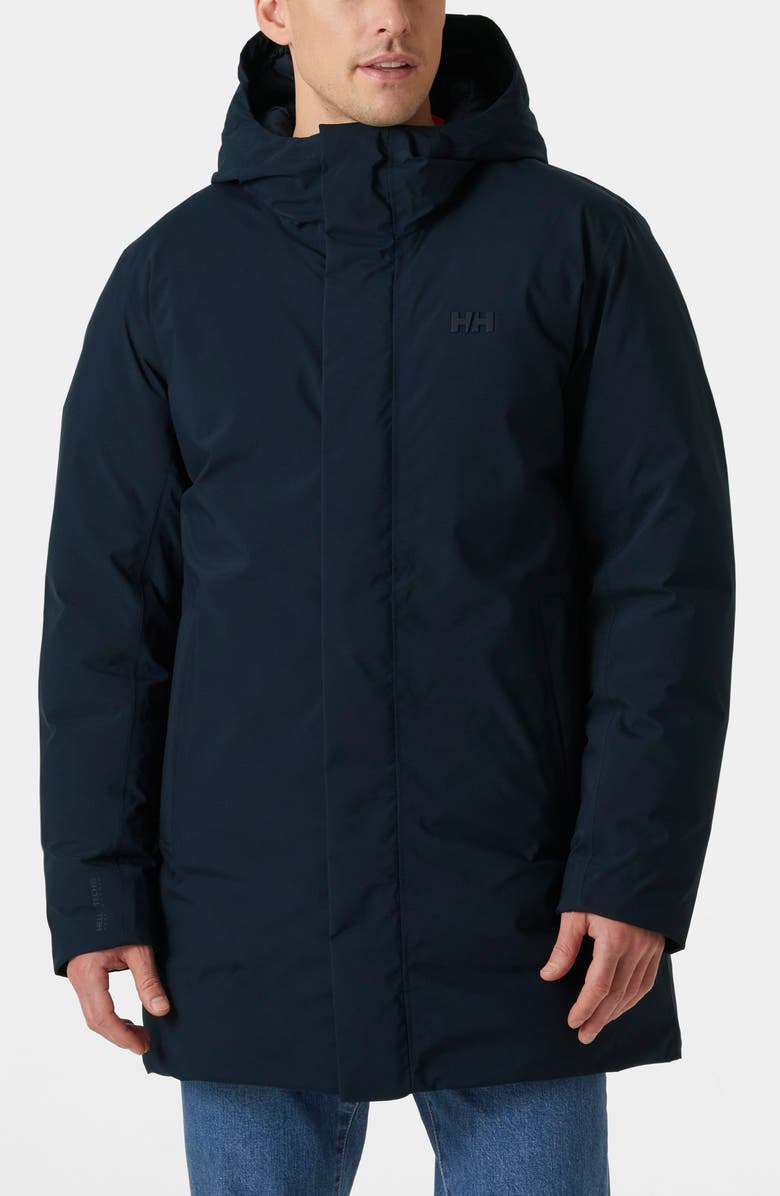 Helly Hansen Urban Pro HELLY TECH<sup>®</sup> 480 Fill Power Down Coat, Main, color, Navy