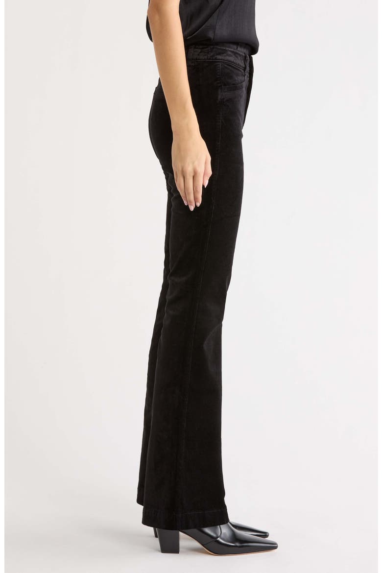 Laurel Canyon Velvet High Waist Flare Leg Jeans, Alternate, color, BLACK OVERDYE