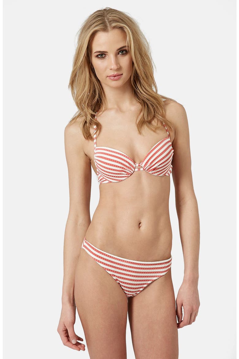 Seersucker Bikini, Main, color, RED MULTI