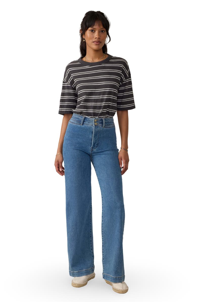 Faherty Sunwashed Slub Vintage Stripe T-Shirt, Alternate, color, 