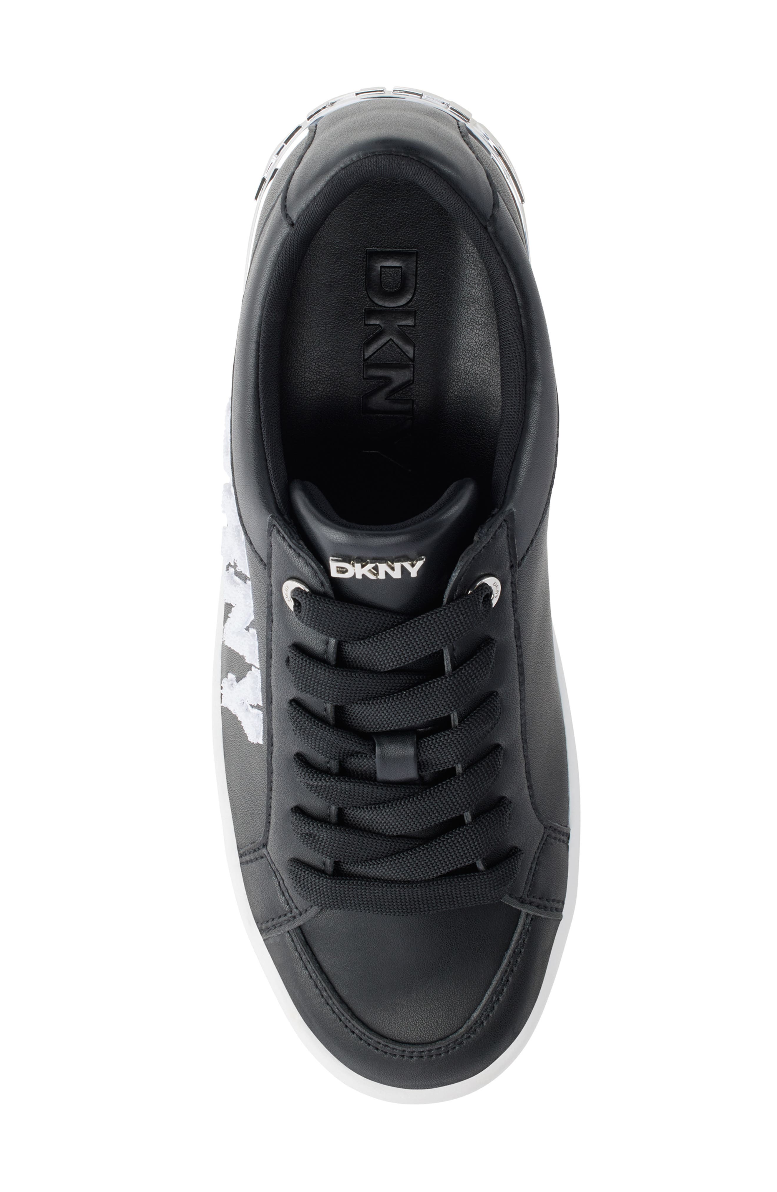 DKNY Maben Varsity Sneaker, Alternate, color, Black