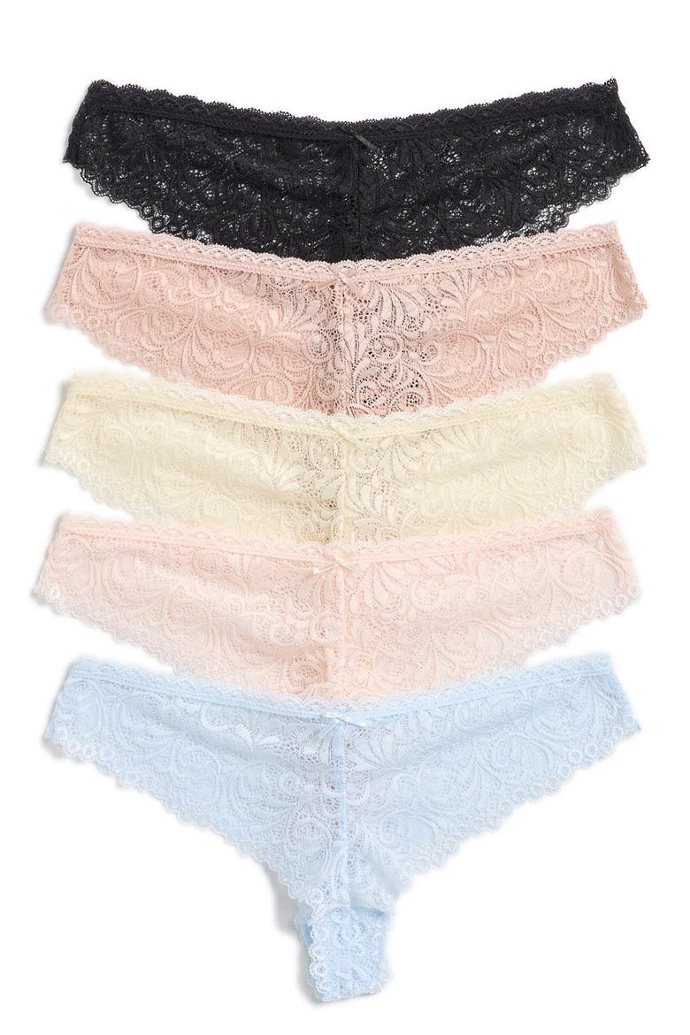 Cat Assorted 5-Pack Thongs, Main, color, BASIC 1