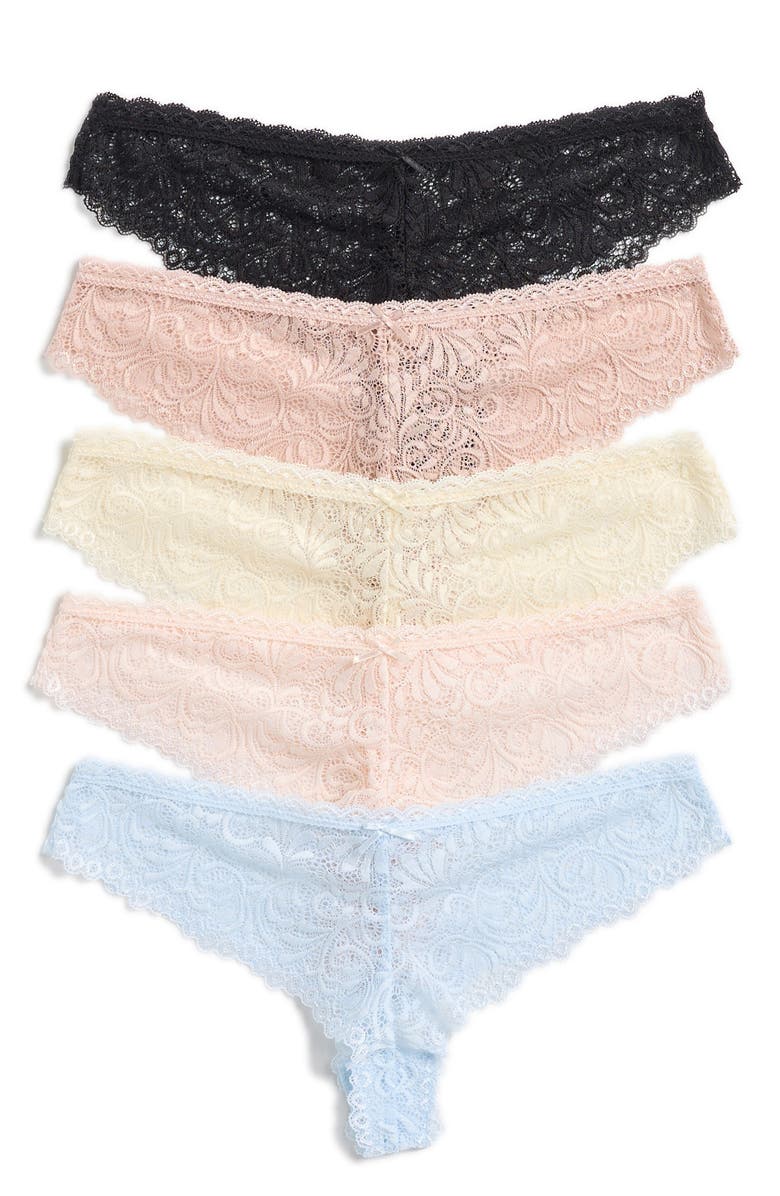 Honeydew Cat Assorted 5-Pack Thongs, Main, color, Basic 1