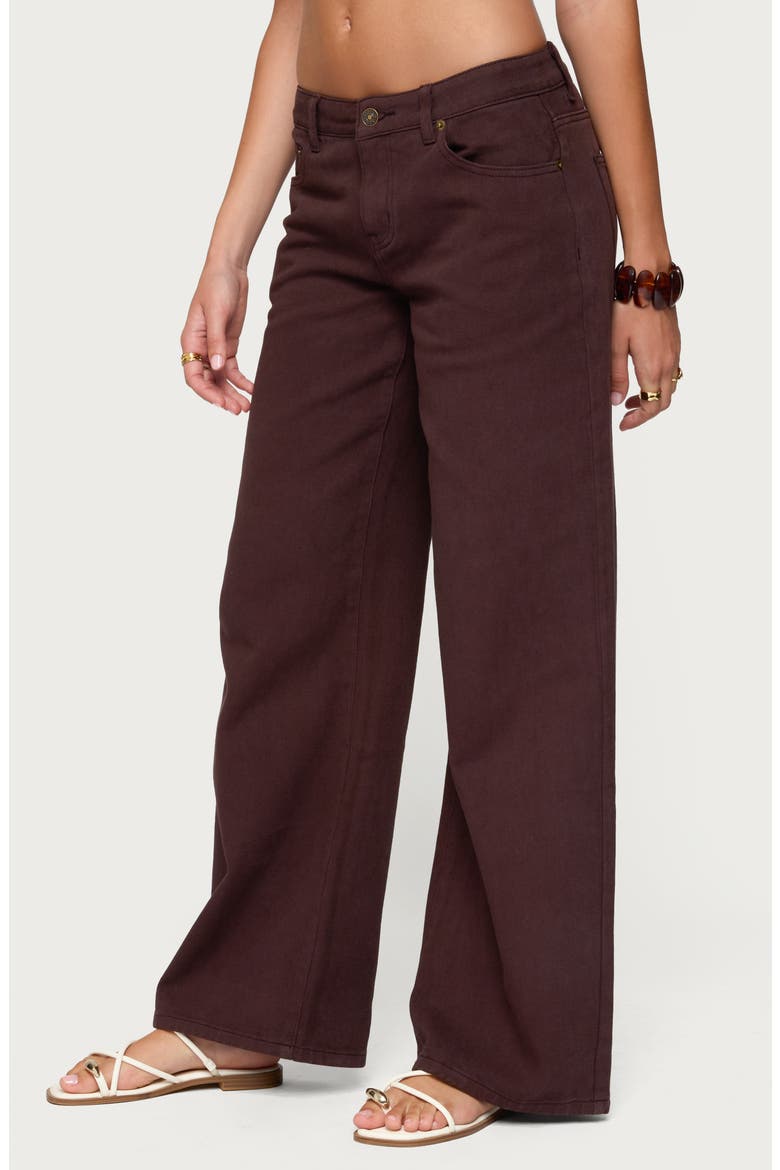 Roman Slouchy Low Rise Wide Leg Jeans, Alternate, color, BROWN
