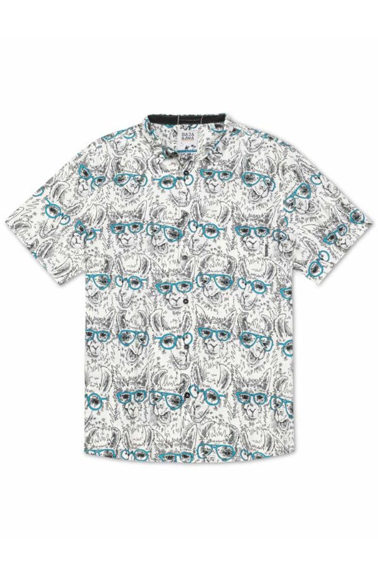 Baja Llama LLAMA M.D. - 7-SEAS BUTTON UP, Main, color, White