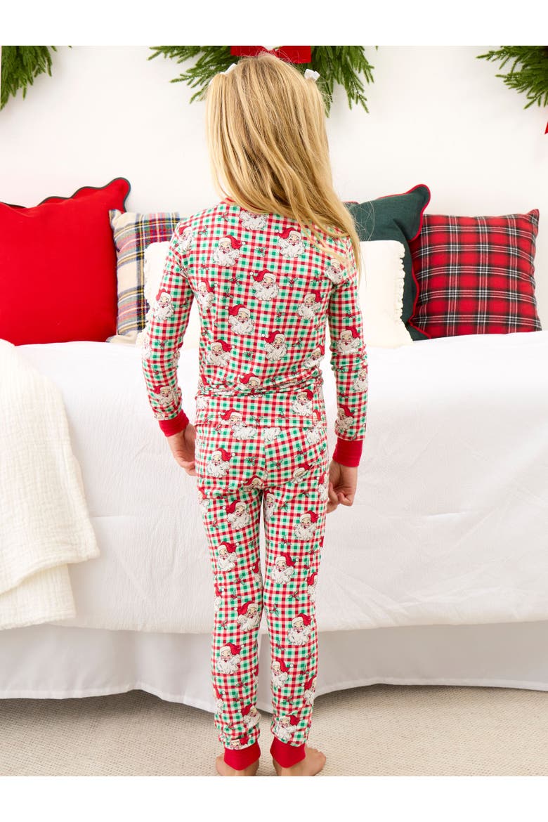 SoftSnooze Gender Incusive Holiday Long Sleeve Pajama Set, Alternate, color, Red & Green Dear Santa