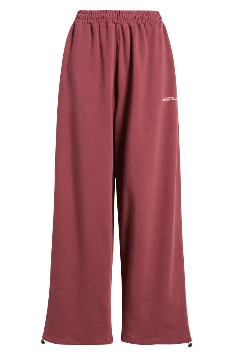 Iets Frans Harri Cotton Fleece Wide Leg Sweatpants, Alternate, color, Maroon