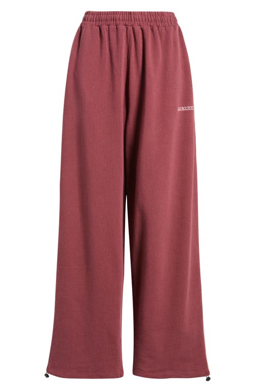 Iets Frans Harri Cotton Fleece Wide Leg Sweatpants In Brown