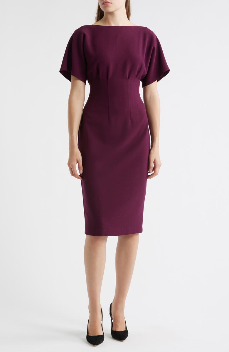 Eliza J Flutter Sleeve Dress, Main, color, Plum