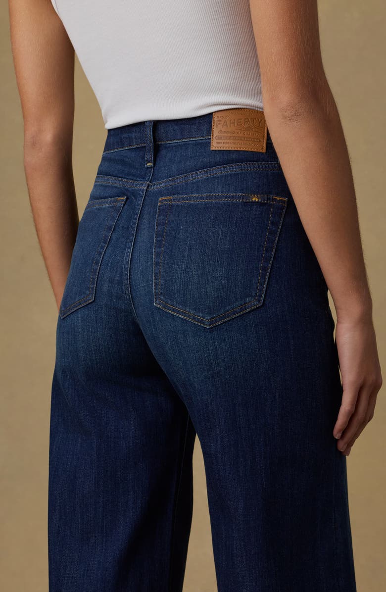 Faherty Saturday Wide Leg Jeans, Alternate, color, Dark Sea Wash