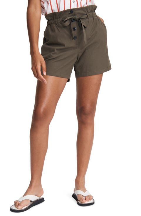 Camille Paperbag Waist Seersucker Shorts