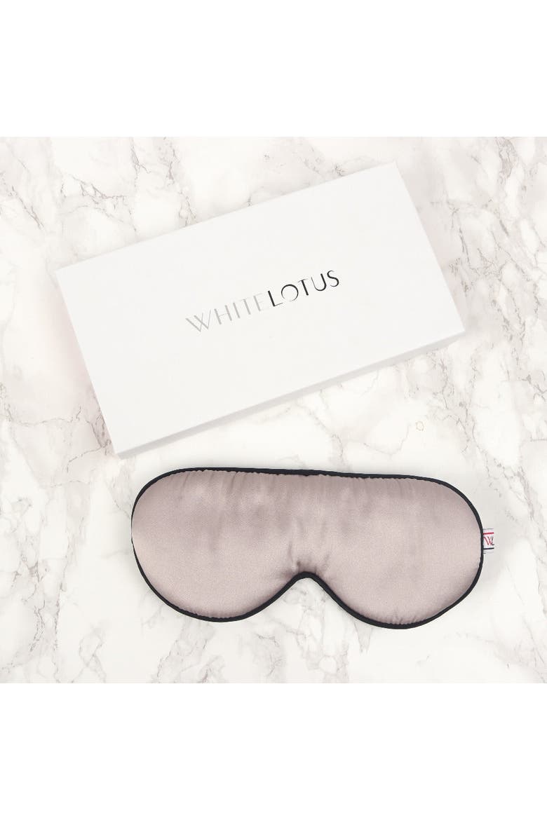 Luxurious Cruelty Free 100% Mulberry Silk Eye Mask, Alternate, color, Pearl Grey