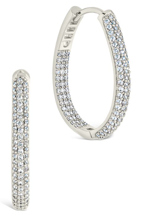 Mallory Pavè Cubic Zirconia Hoop Earrings