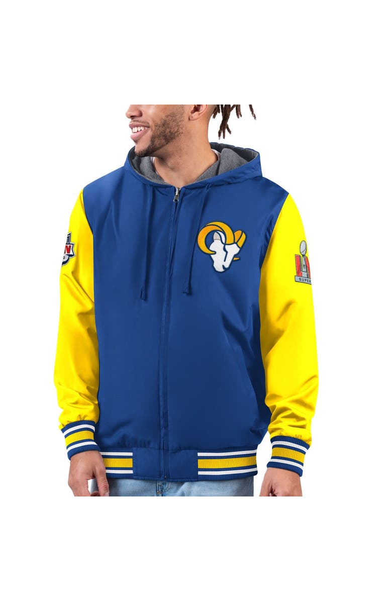 G-III SPORTS BY CARL BANKS Men's G-III Sports by Carl Banks Royal/Gold Los Angeles Rams Commemorative Reversible Full-Zip Jacket, Main, color, 