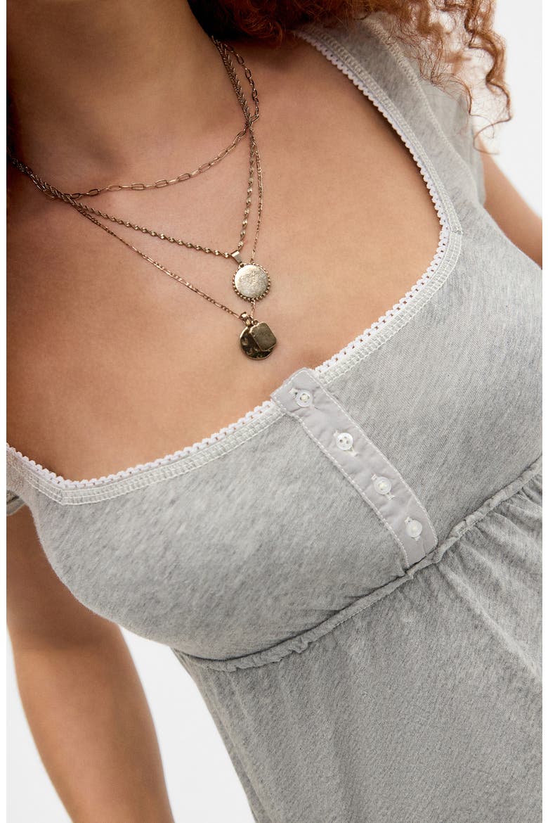 Brittney Babydoll Top, Alternate, color, GREY