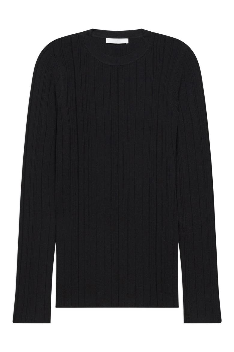 Slit Rib Knit Top, Alternate, color, BLACK