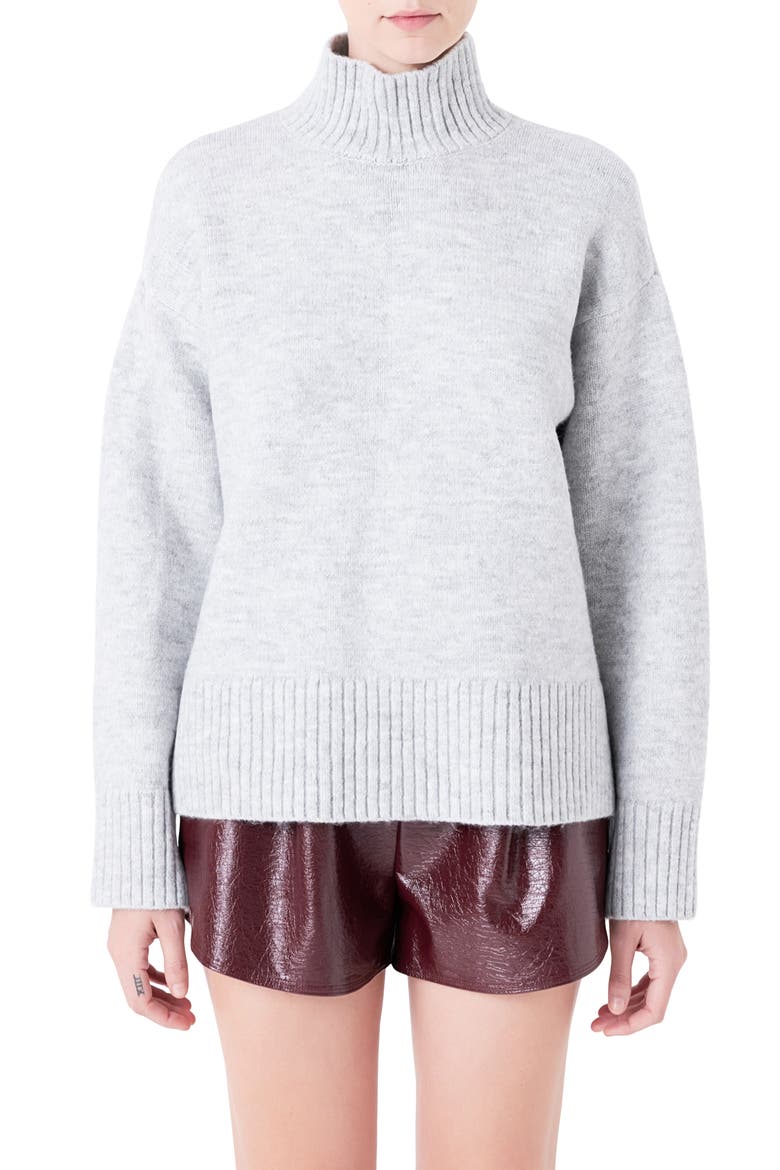 Turtleneck Sweater, Alternate, color, GREY