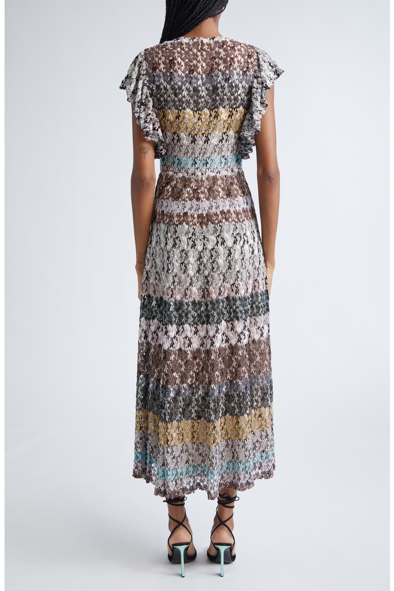 Knit Metallic Lace Maxi Dress, Alternate, color, BEIGE MULTICOLOR TONES