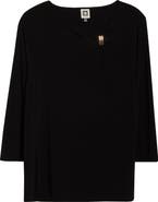 Anne Klein Gathered Asymmetric Neck Top