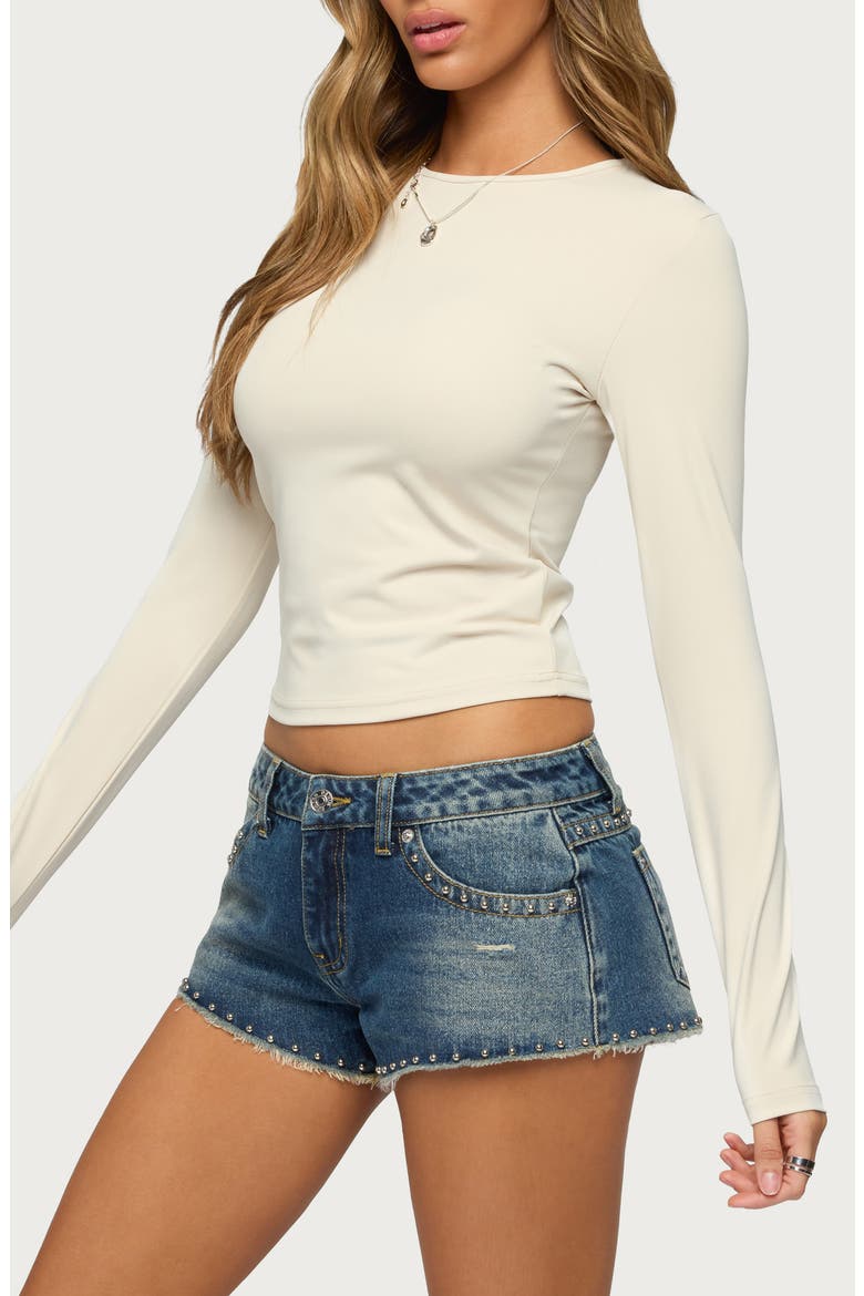 Tay Long Sleeve Crop Top, Alternate, color, CREAM