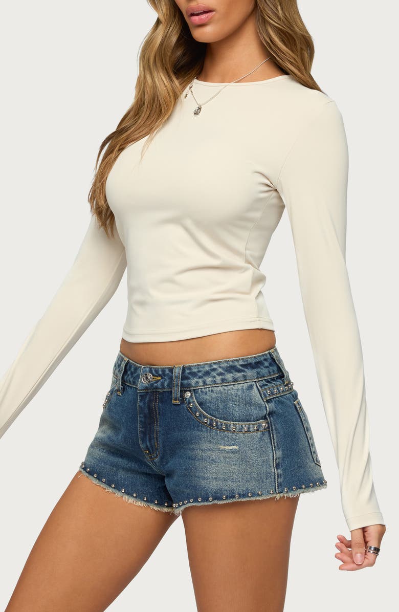 EDIKTED Tay Long Sleeve Crop Top, Alternate, color, 